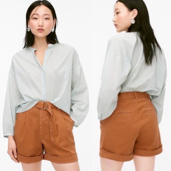 J.Crew Pleated High-Rise 4" D-Ring Shorts Warm Sepia size  4 - Picture 10 of 10